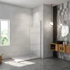 Paroi De Douche| paroi de douche à l'italienne chromé 60x190cm,6mm verre anticalcaire,paroi fixe avec bandes horizontales sérigraphiées