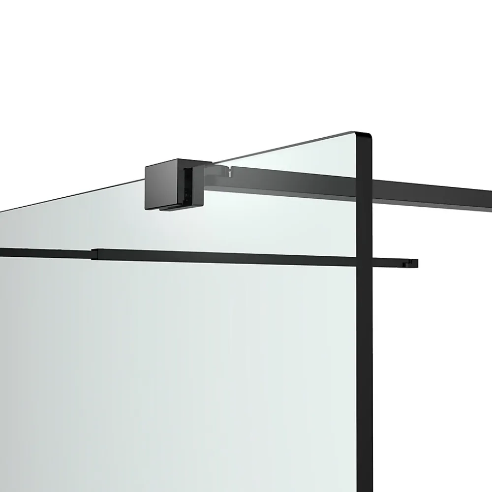 Paroi De Douche| Paroi de douche à l'italienne centrale l.120 x 195 cm, profilés alu noir mat, GoodHome Ledava