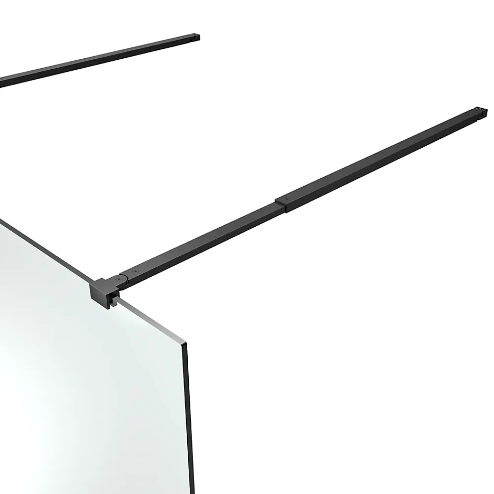Paroi De Douche| Paroi de douche à l'italienne centrale l.120 x 195 cm, profilés alu noir mat, GoodHome Ledava
