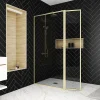 Paroi de douche à l'italienne fixe + volet pivotant 100+40 x 200 cm, Galedo Golden Edge