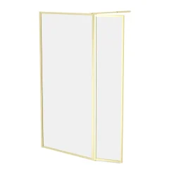 Paroi de douche à l'italienne fixe + volet pivotant 100+40 x 200 cm, Galedo Golden Edge