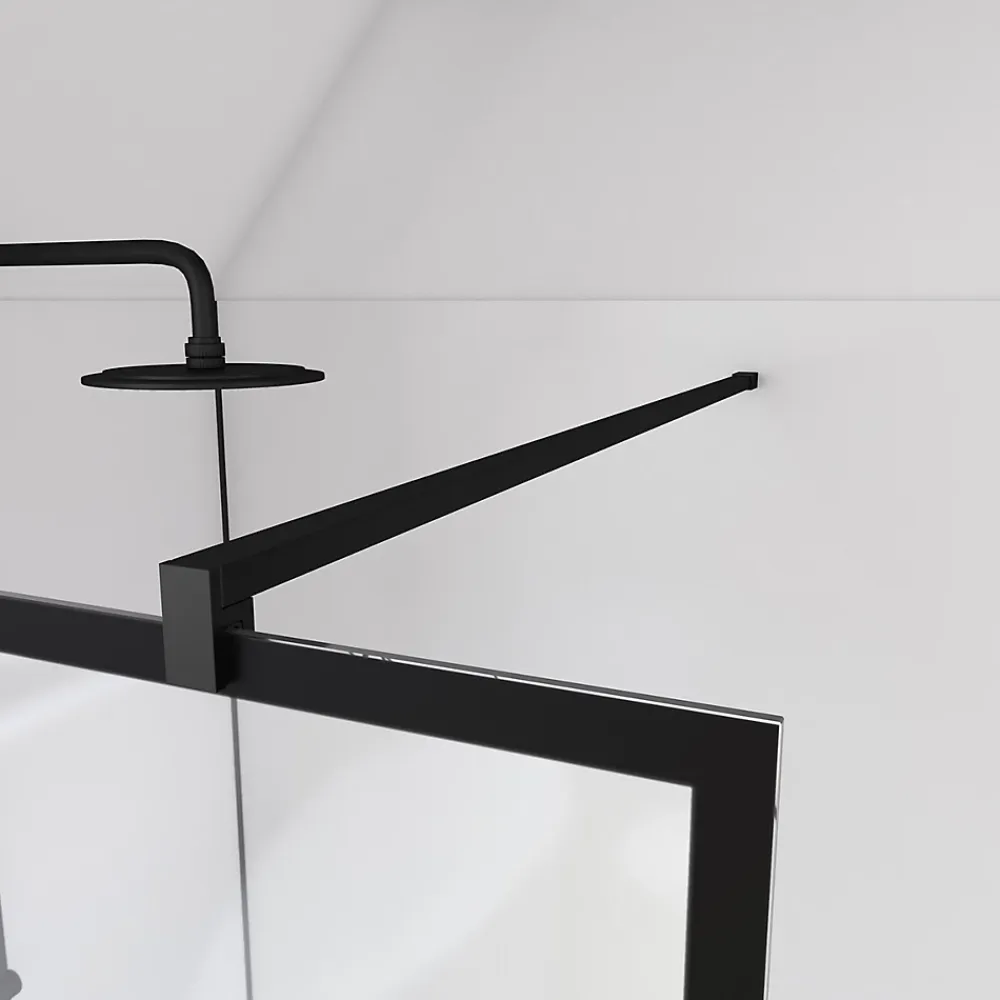 Paroi de douche à l'italienne Galedo Black Indus transparent 120cm