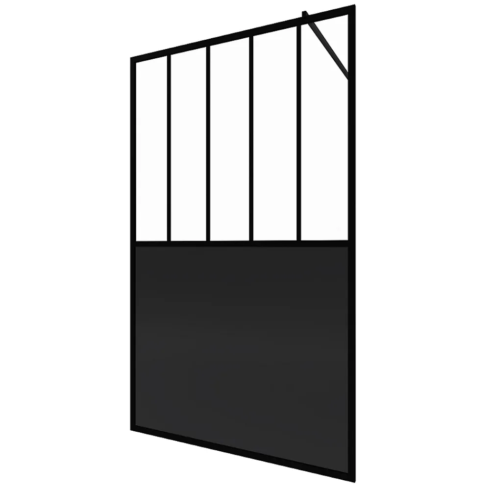 Paroi de douche à l'italienne Galedo Black Indus transparent 120cm
