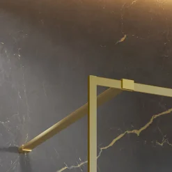 Paroi De Douche| Paroi de douche à l'italienne transparente, profilé doré 140 cm, Schulte Impériale Contoura