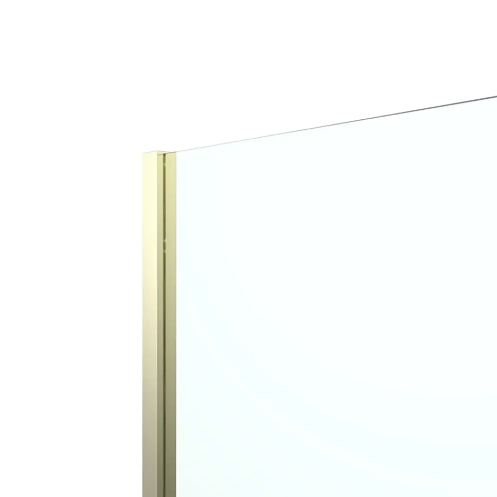 Paroi de douche à l'italienne + volet pivotant l.80+45 x 195 cm, profilés alu finition doré brossé, GoodHome Ledava