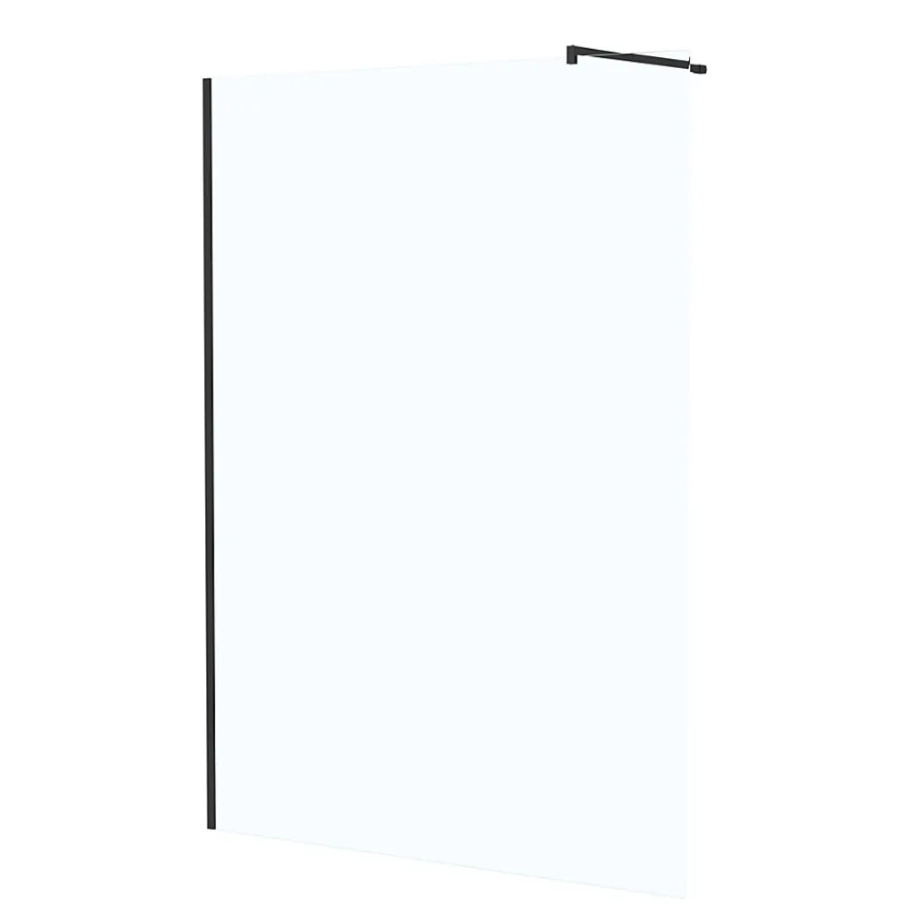 Paroi De Douche| Paroi de douche à l'italienne H.195 x l.140 cm, ép. 5 mm, profilé noir, Galedo Essentiel