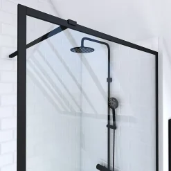 Paroi De Douche| Paroi de douche à l'italienne noir Galedo Dark Edge transparent 100cm