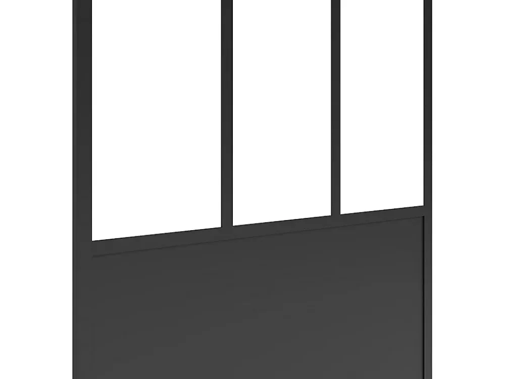 Vente-unique Paroi de douche à l'italienne style atelier - Noir mat - 140 x 200 cm - URBANIK