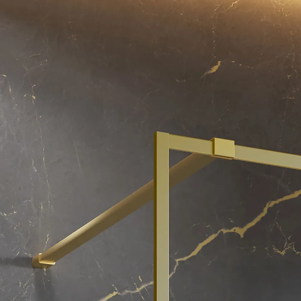 Paroi de douche à l'italienne transparente, profilé doré 100 cm, Schulte Impériale Contoura