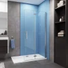 Paroi De Douche| Paroi de douche à l'italienne chrome L75 x H195cm style atelier,pivotante et pliante,6mm verre anticalcaire