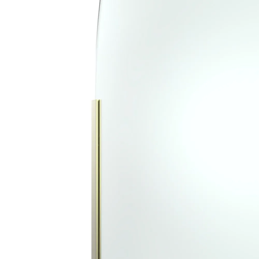Paroi de douche à l'italienne arrondie l.120 x 198 cm, profilés alu finition doré brossé, GoodHome Ledava