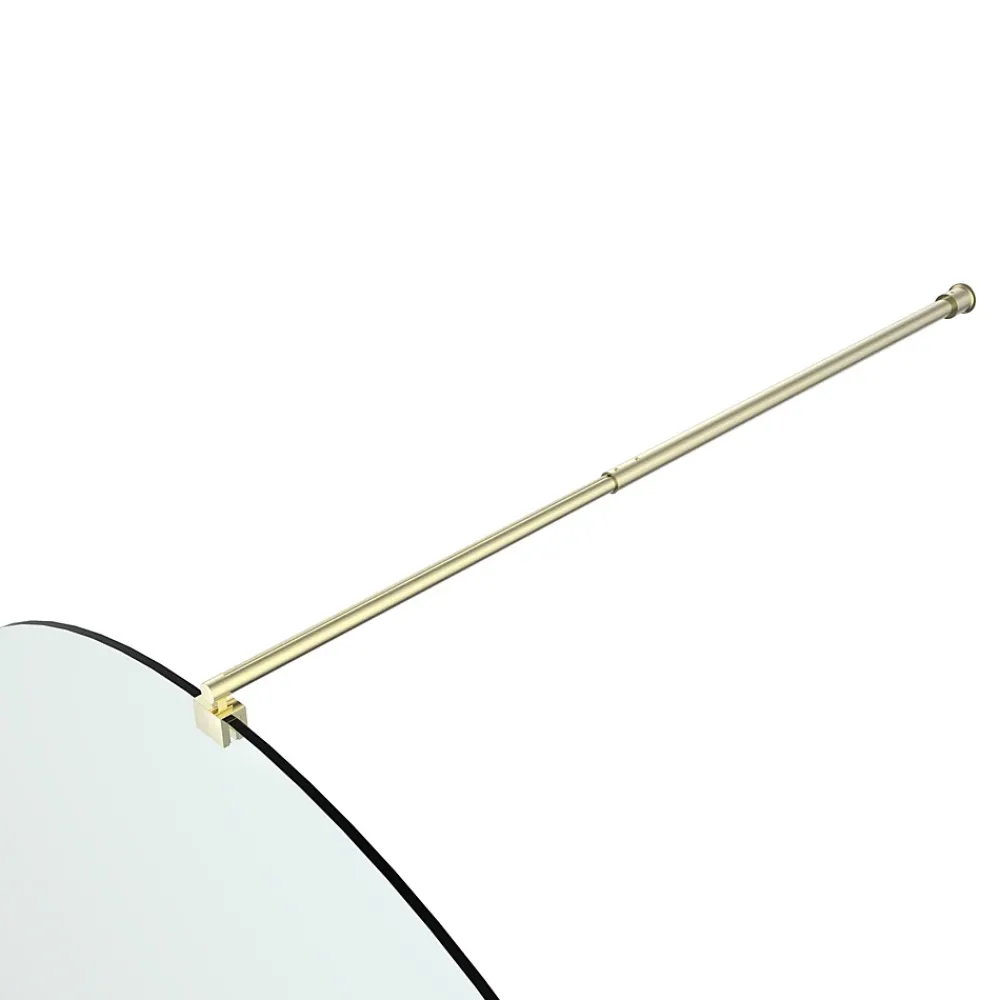 Paroi de douche à l'italienne arrondie l.120 x 198 cm, profilés alu finition doré brossé, GoodHome Ledava