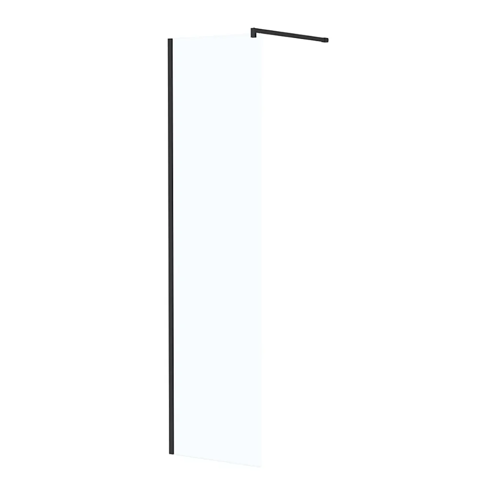 Paroi De Douche| Paroi de douche à l'italienne H.195 x l.50 cm, ép. 5 mm, profilé noir, Galedo Essentiel