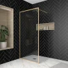 Paroi de douche à l'italienne H.200 x l. 100 cm, ép. 6mm, profilé doré, Galedo Edge