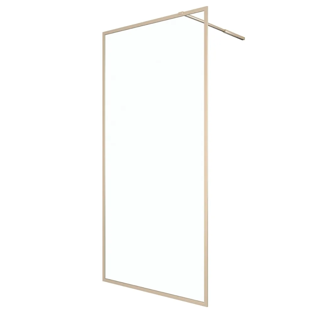 Paroi de douche à l'italienne H.200 x l. 100 cm, ép. 6mm, profilé doré, Galedo Edge