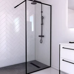 Paroi De Douche| Paroi de douche à l'italienne noir Galedo Dark Edge transparent 90cm
