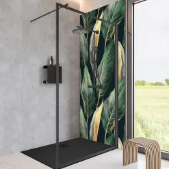 Paroi De Douche| Paroi de douche à l'italienne transparente, profilé noir mat 90 cm, Schulte Impériale Contoura