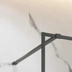 Paroi De Douche| Paroi de douche à l'italienne transparente, profilé noir mat 90 cm, Schulte Impériale Contoura