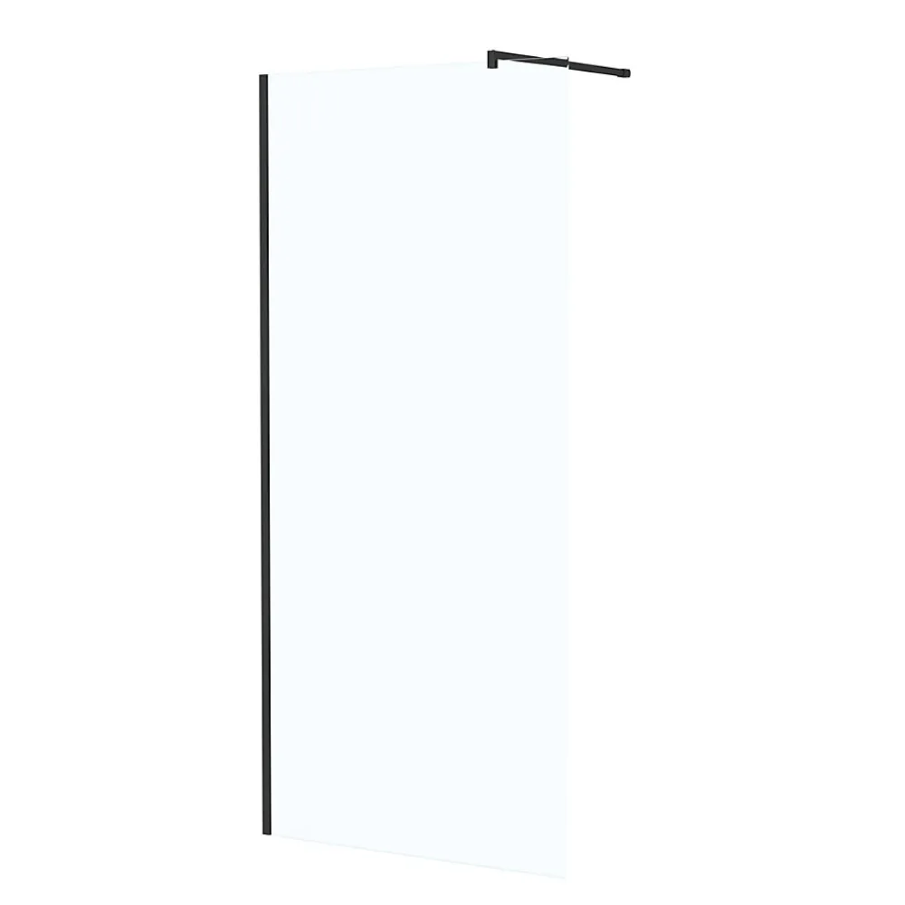 Paroi De Douche| Paroi de douche à l'italienne H.195 x l.90 cm, ép. 5 mm, profilé noir, Galedo Essentiel