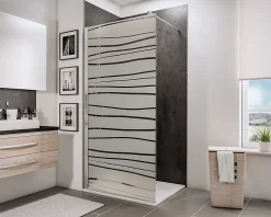 Paroi De Douche| Paroi de douche à l'italienne l.90xH.190cm, Walk In, verre transparent anticalcaire 5-6mm, décor Mistral, Schulte NewStyle