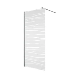 Paroi De Douche| Paroi de douche à l'italienne l.90xH.190cm, Walk In, verre transparent anticalcaire 5-6mm, décor Mistral, Schulte NewStyle