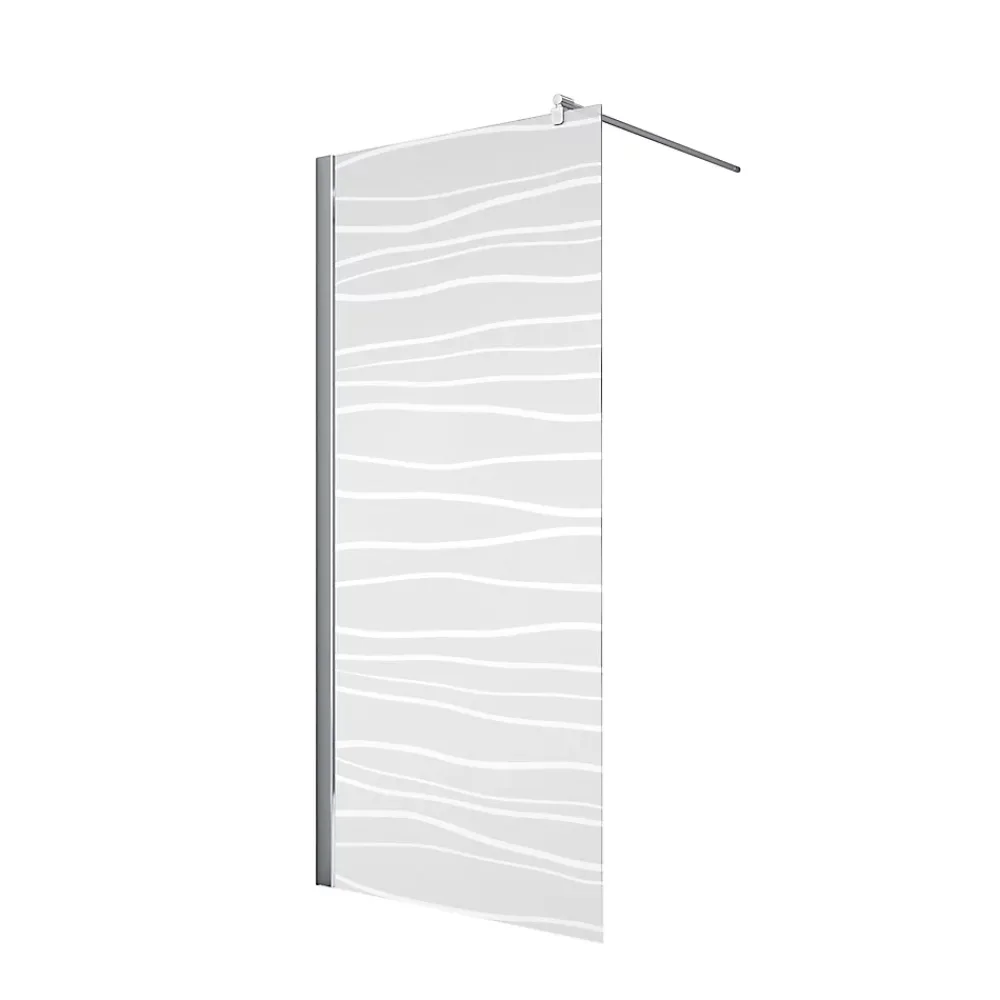 Paroi De Douche| Paroi de douche à l'italienne l.90xH.190cm, Walk In, verre transparent anticalcaire 5-6mm, décor Mistral, Schulte NewStyle