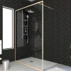 Paroi De Douche| Paroi de douche à l'italienne dorée Galedo Golden Edge transparent 120cm