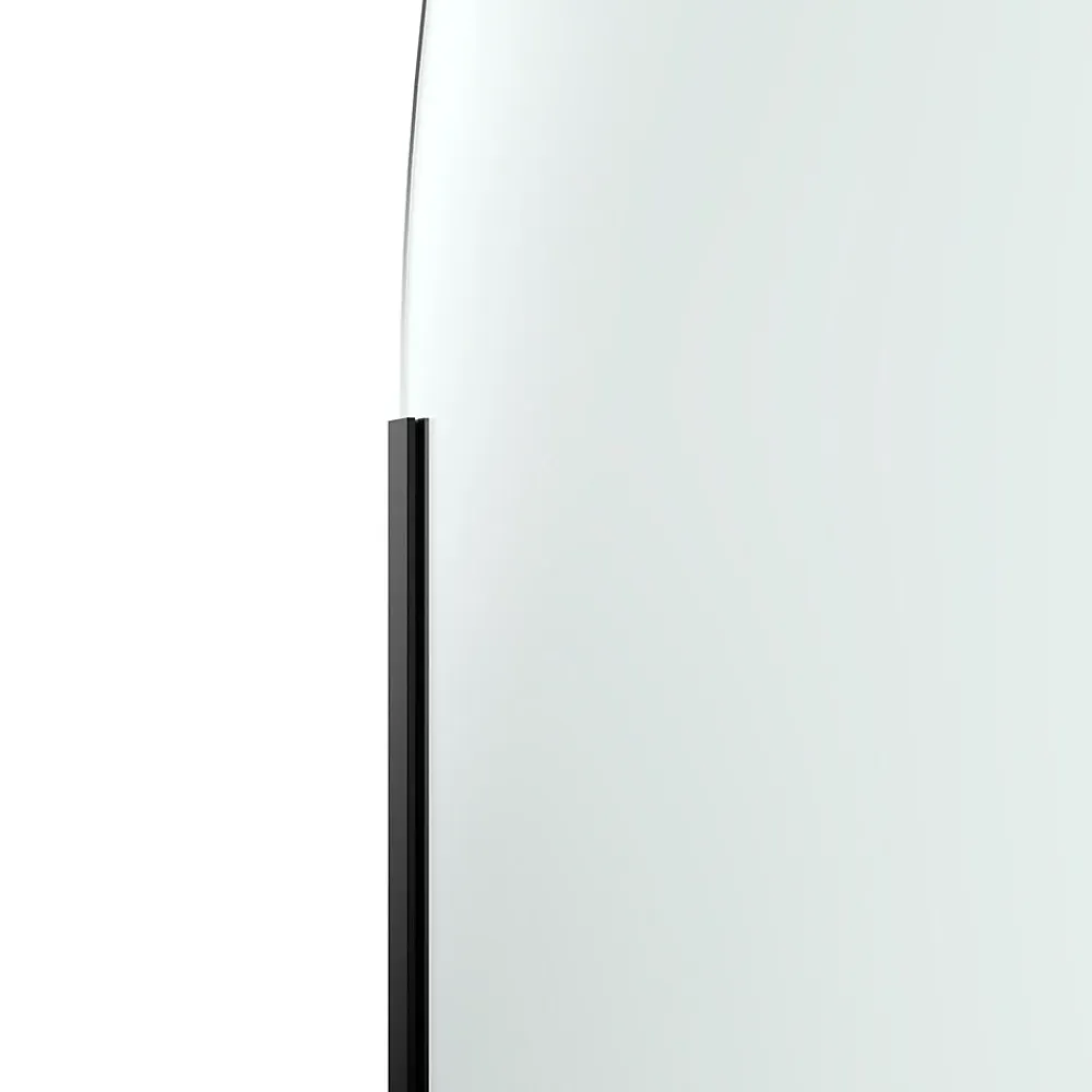 Paroi de douche à l'italienne arrondie l.120 x 198 cm, profilés alu finition noir mat, GoodHome Ledava