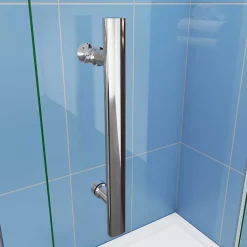 Paroi De Douche| Paroi de douche à l'italienne chrome L95 x H195cm style atelier,pivotante et pliante,6mm verre anticalcaire