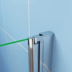 Paroi De Douche| Paroi de douche à l'italienne chrome L95 x H195cm style atelier,pivotante et pliante,6mm verre anticalcaire