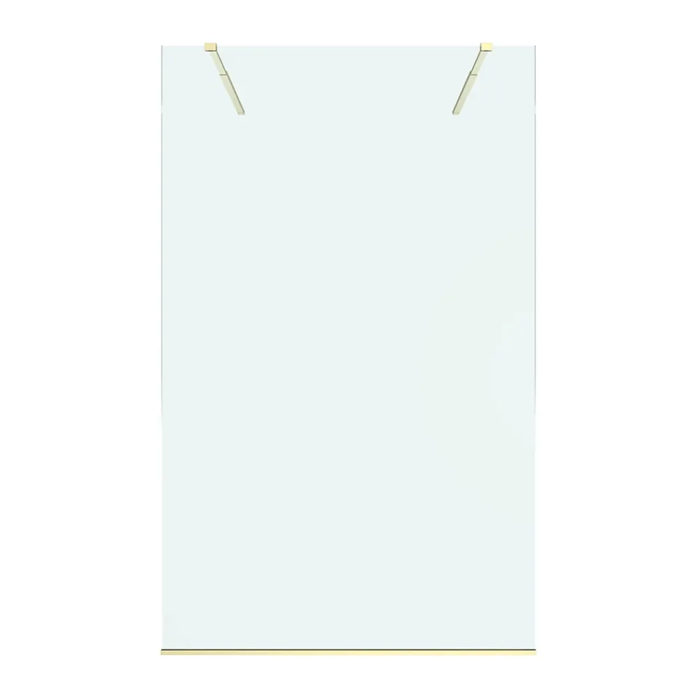 Paroi de douche à l'italienne centrale l.120 x 195 cm, profilés alu doré brossé, GoodHome Ledava