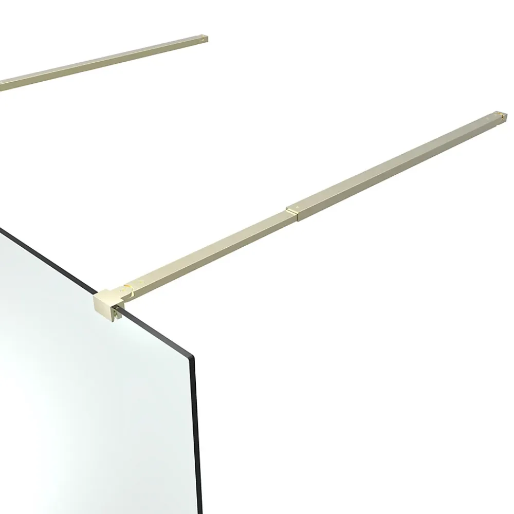 Paroi de douche à l'italienne centrale l.120 x 195 cm, profilés alu doré brossé, GoodHome Ledava