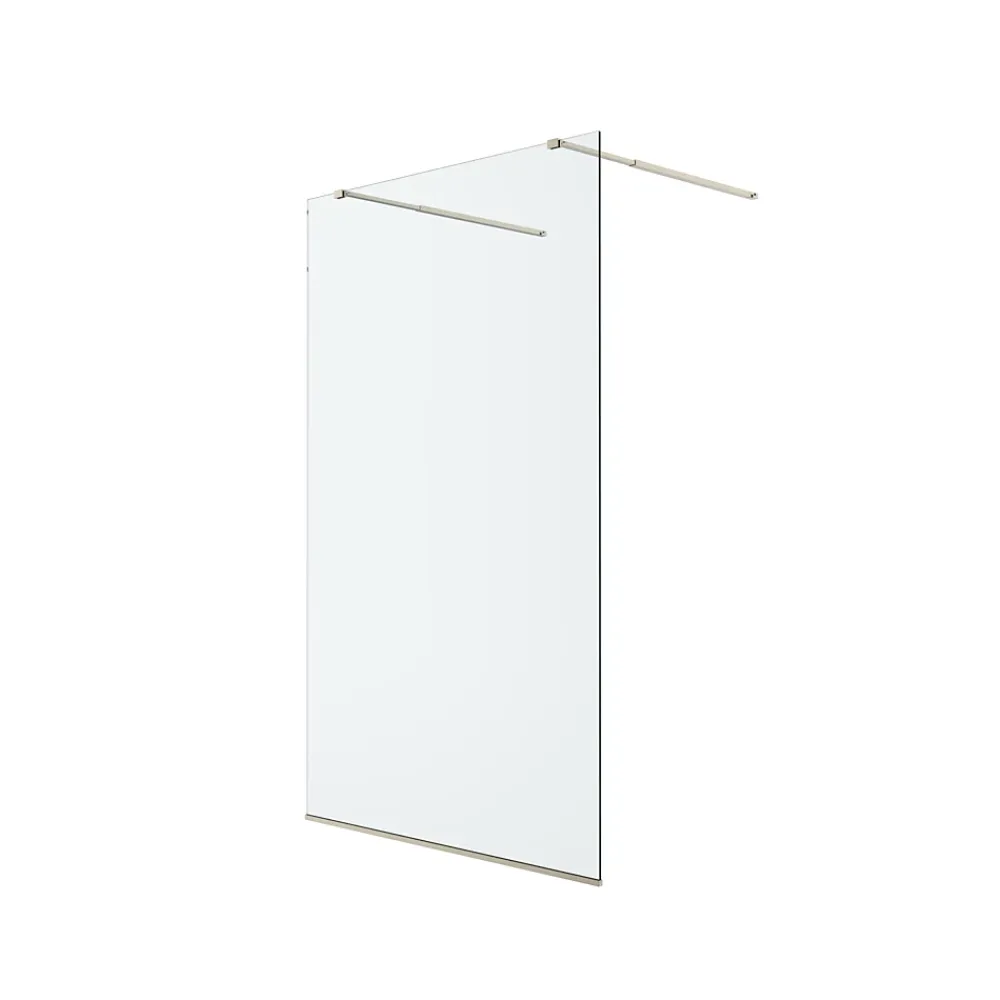 Paroi de douche à l'italienne centrale l.120 x 195 cm, profilés alu doré brossé, GoodHome Ledava