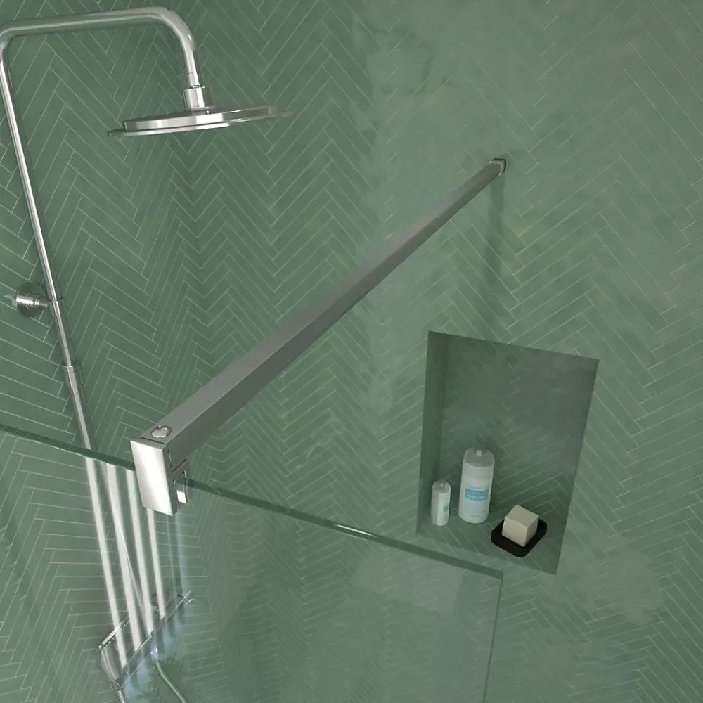 Paroi De Douche| Paroi de douche à l'italienne H.195 x l.140 cm, ép. 5 mm, profilé chrome, Galedo Essentiel