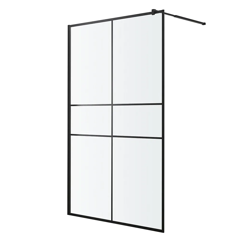 Paroi De Douche| Paroi de douche à l'italienne GoodHome Ahti transparent profilé noir 120 cm