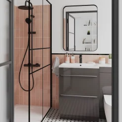 Paroi De Douche| Paroi de douche à l'italienne GoodHome Ahti transparent profilé noir 120 cm