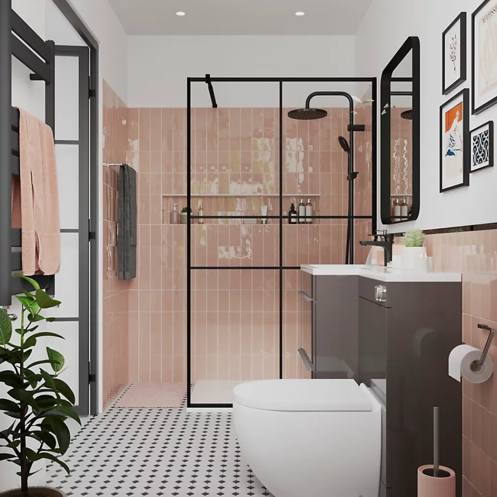 Paroi De Douche| Paroi de douche à l'italienne GoodHome Ahti transparent profilé noir 120 cm