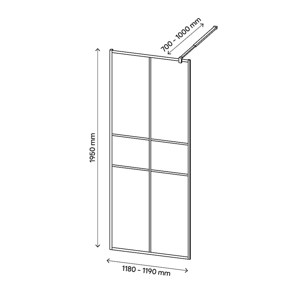 Paroi De Douche| Paroi de douche à l'italienne GoodHome Ahti transparent profilé noir 120 cm