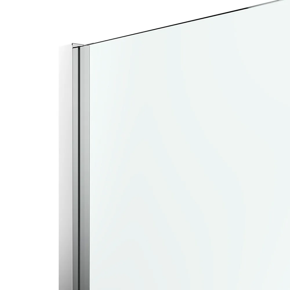Paroi De Douche| Paroi de douche à l'italienne fixe l.100 x H.195 cm, verre transparent, profilés alu chrome, GoodHome Ledava