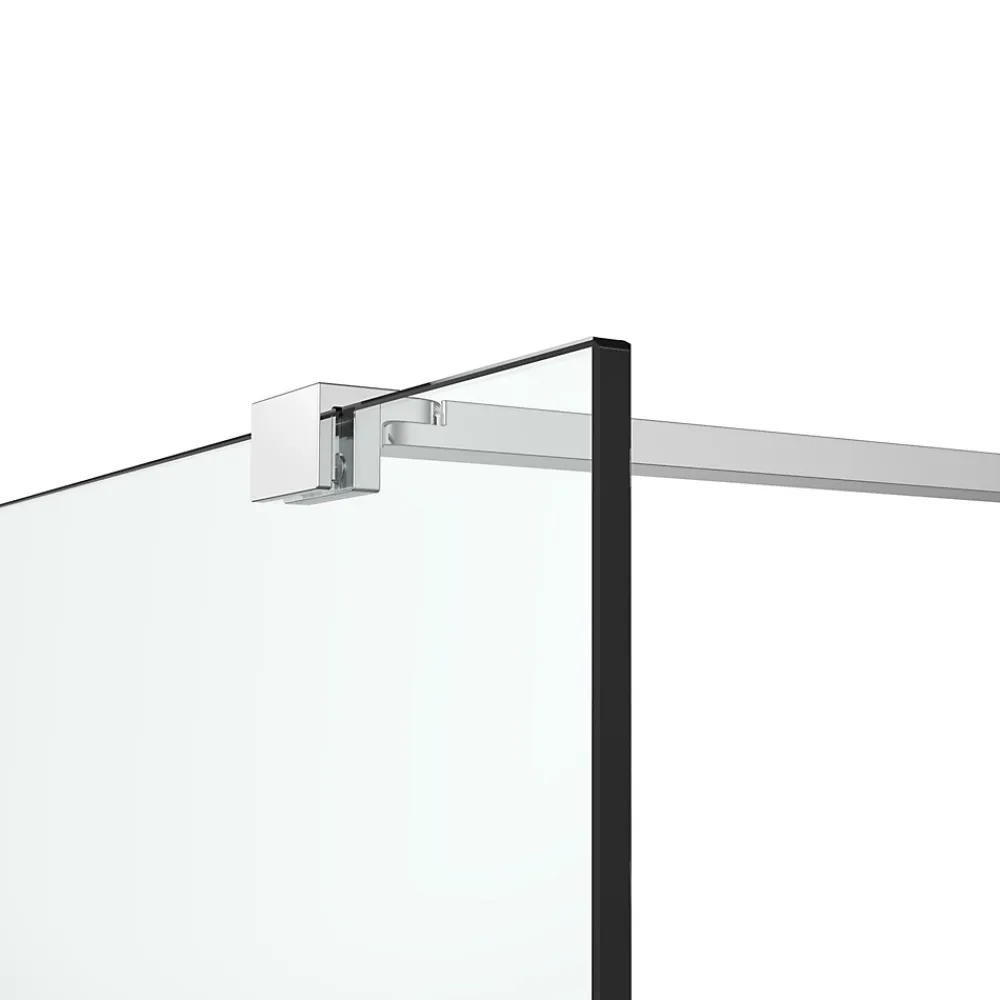 Paroi De Douche| Paroi de douche à l'italienne fixe l.100 x H.195 cm, verre transparent, profilés alu chrome, GoodHome Ledava