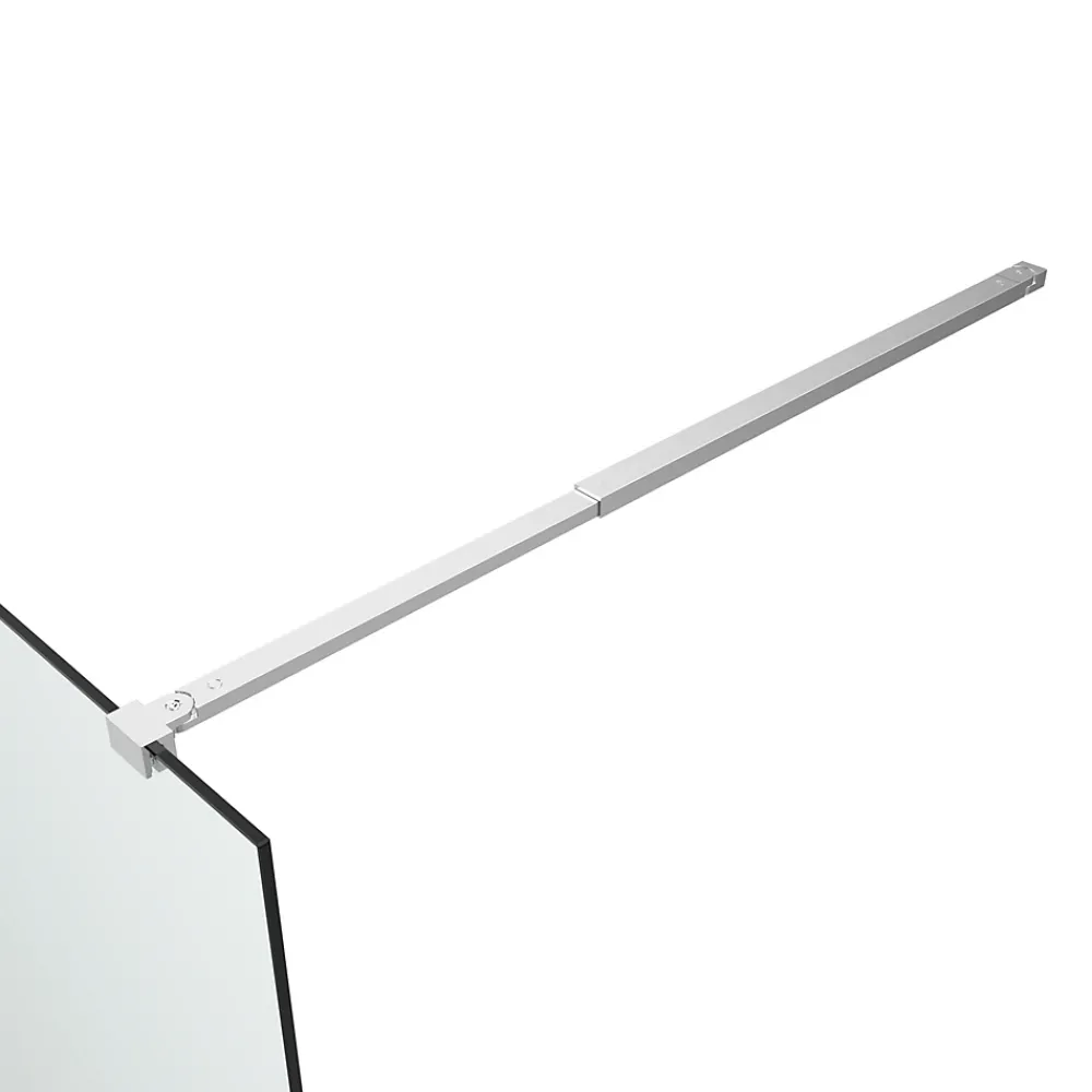 Paroi De Douche| Paroi de douche à l'italienne fixe l.100 x H.195 cm, verre transparent, profilés alu chrome, GoodHome Ledava