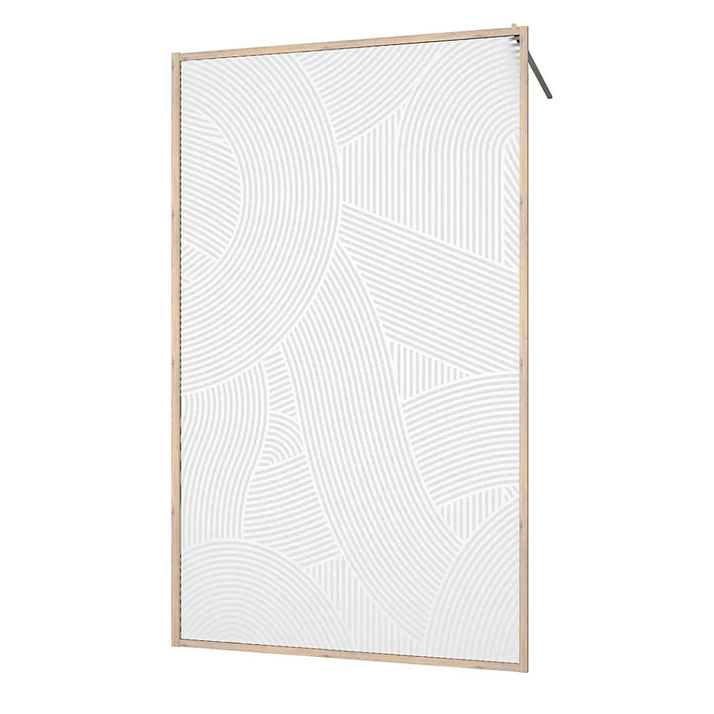 Paroi De Douche|Aurlane Paroi de douche 120 x 200 HINATA style Japandi courbes douces - Cadre effet Bois - Verre 6mm