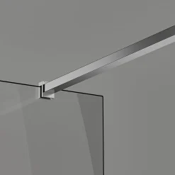 Paroi de douche a l italienne 70x200 cm Verre trempe 8 mm Profile mural et barre de stabilisation 90 cm recoupable Aluminium