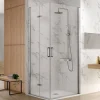 Kassandra Paroi de douche accès en angle NARDI 1 porte pivotante 75 cm + 1 porte pliante 85 cm à gauche