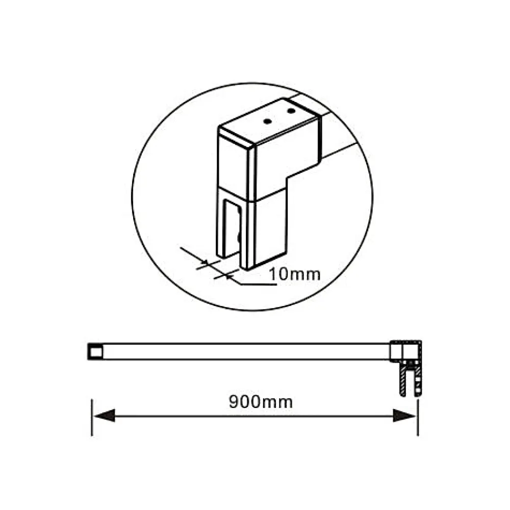 Paroi de douche avec 40 cm retour pivotant - 80 x 200 cm - 8 mm Verre effet Brume, finition chrome avec barre de fixation 90cm