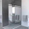 Paroi De Douche|Aurlane Paroi de Douche avec Bande Miroir 140x200cm - Verre 8mm - Profilé Chrome - FREEDOM 2 MIRROR