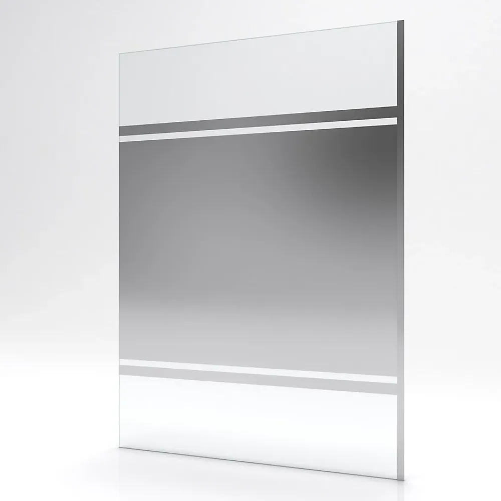 Paroi De Douche|Aurlane Paroi de Douche avec Bande Miroir 140x200cm - Verre 8mm - Profilé Chrome - FREEDOM 2 MIRROR