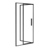 Vente-unique Paroi de douche avec porte pivotante noir mat style industriel - 120 x 80 x 195 cm - TORONI