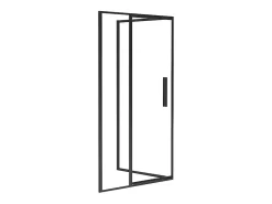 Vente-unique Paroi de douche avec porte pivotante noir mat style industriel - 120 x 80 x 195 cm - TORONI