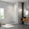 Paroi De Douche| paroi de douche chrome 80x190cm,6mm verre anticalcaire avec bandes horizontales sérigraphiées,barre de fixation 140cm en carré